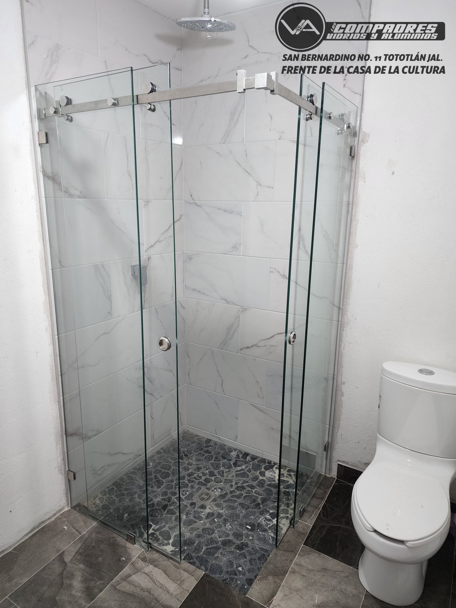 Division de baño en escuadra Bacalar 9mm